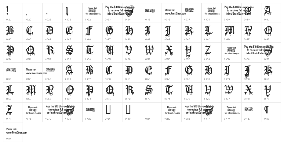 Blood Of DraculaSW Character Map