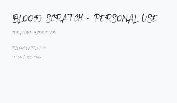 Blood Scratch - Personal Use Business Card
