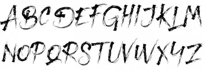Blood Scratch - Personal Use Schriftart Kleinbuchstaben