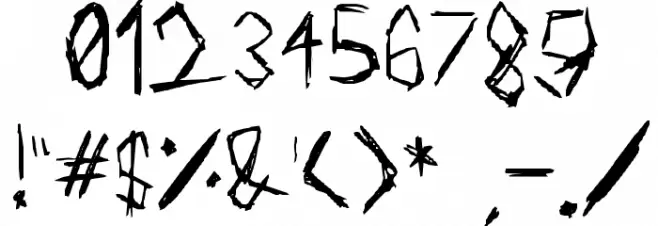 Blood Scratch Font OTHER CHARS