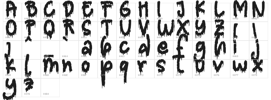 Blood Shadow Character Map