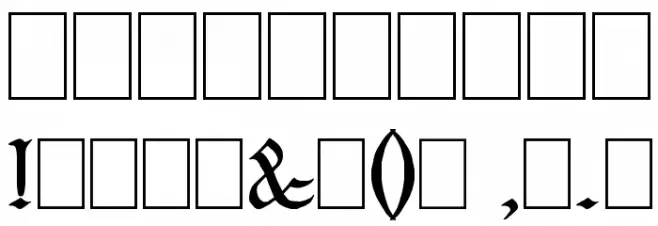 Blood and Blade demo Font OTHER CHARS