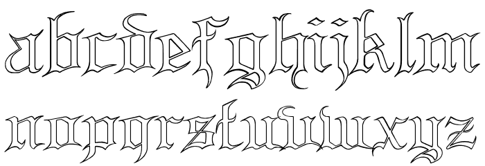 Blood and Blade outline demo Font LOWERCASE
