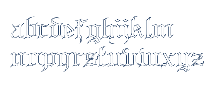 Blood and Blade outline Lowercase