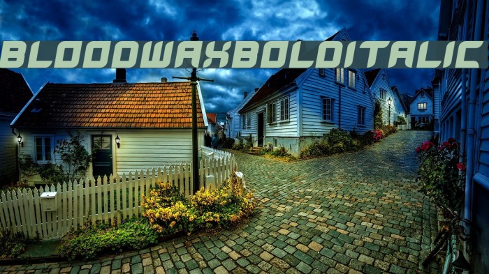 BloodWaxBoldItalic Font examples