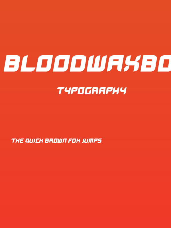 BloodWaxBoldItalic Poster
