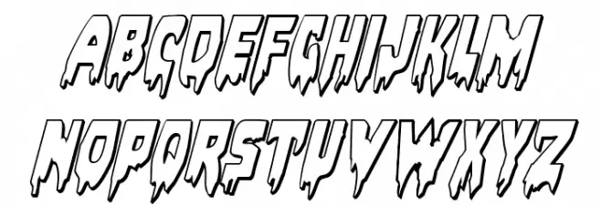 Bloodlust 3D Italic फ़ॉन्ट अपरकेस