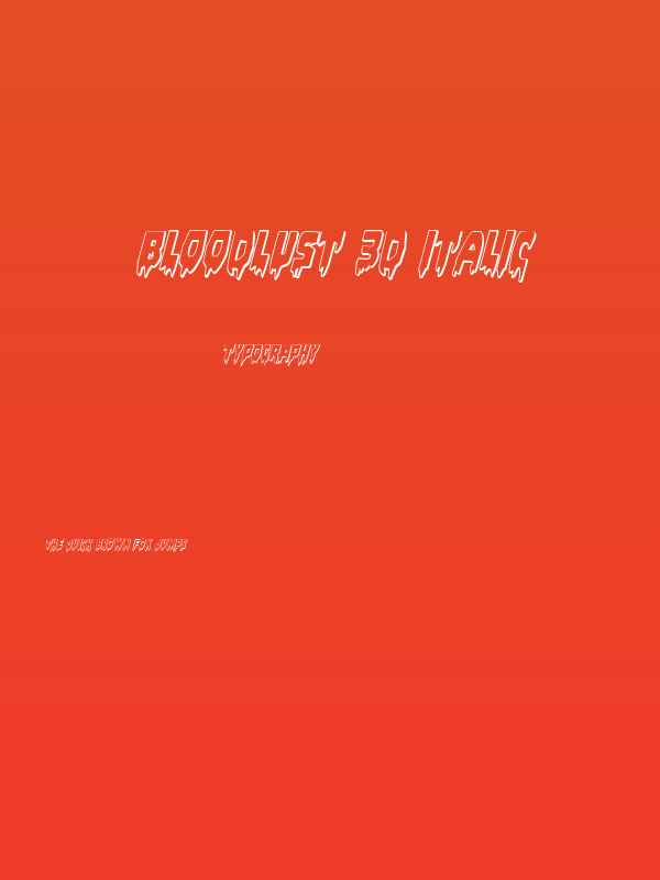 Bloodlust 3D Italic Poster