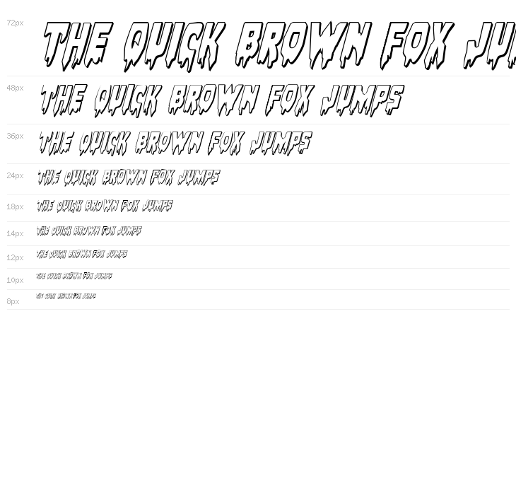 Bloodlust 3D Italic Waterfall