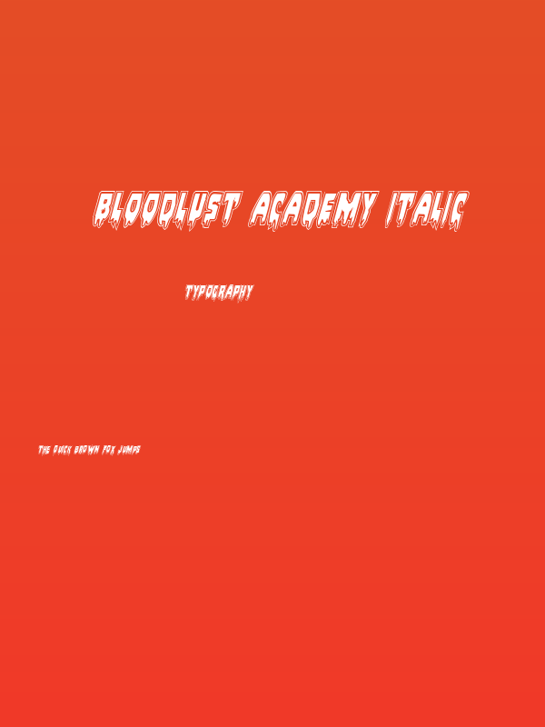 Bloodlust Academy Italic Poster