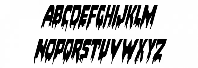 Bloodlust Condensed Italic Schriftart Groß
