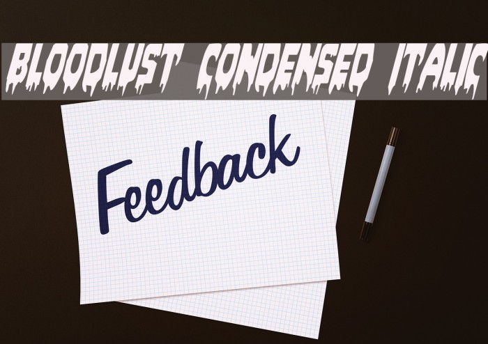 Bloodlust Condensed Italic Example 1