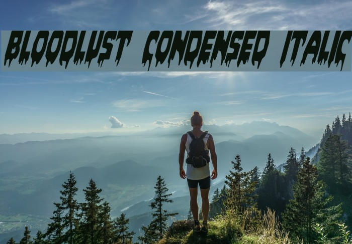 Bloodlust Condensed Italic Example 3