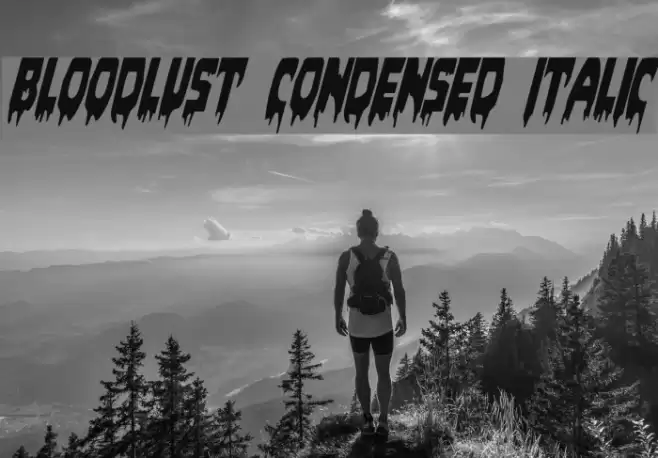 Bloodlust Condensed Italic Font examples