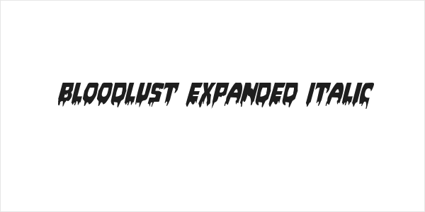 Bloodlust Expanded Italic Logo