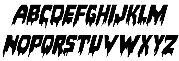 Bloodlust Expanded Italic Font LOWERCASE
