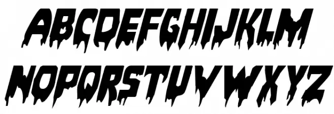 Bloodlust Expanded Italic फ़ॉन्ट लोअरकेस