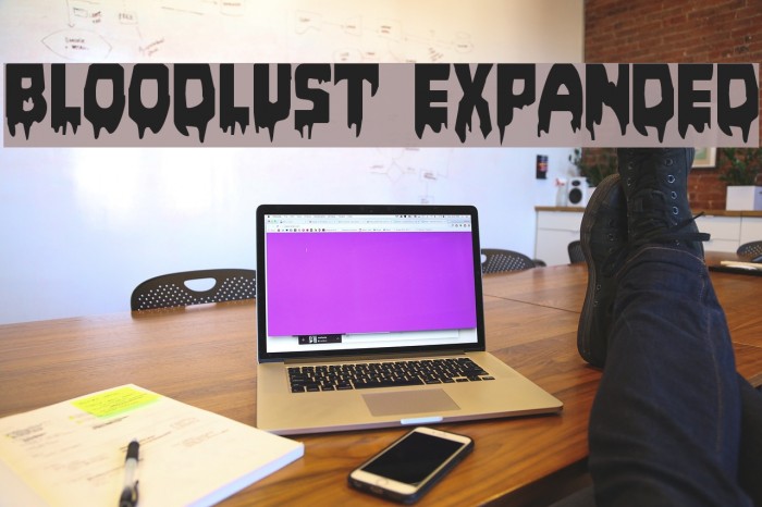 Bloodlust Expanded Font examples