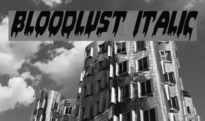 Bloodlust Italic Font examples