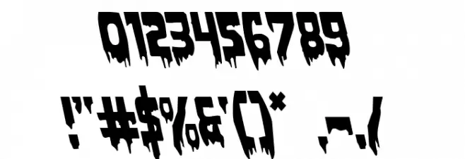Bloodlust Leftalic Font OTHER CHARS
