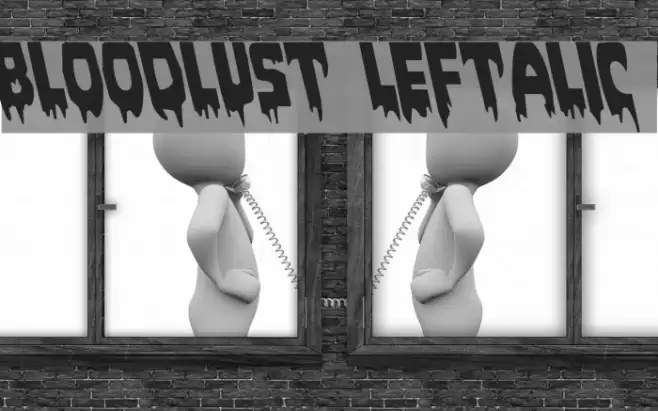 Bloodlust Leftalic Font examples