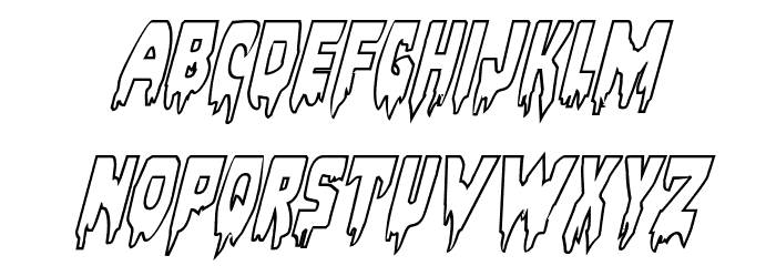 Bloodlust Outline Italic Font LOWERCASE