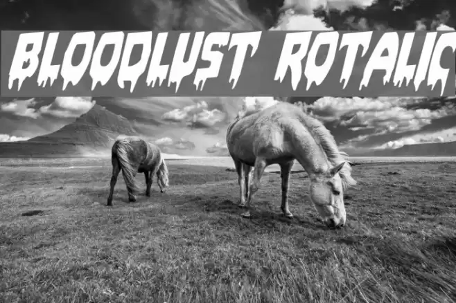 Bloodlust Rotalic Font examples