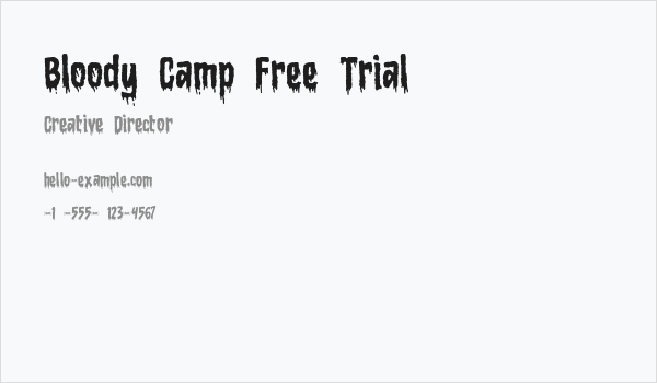 Bloody Camp Free Trial Business Card