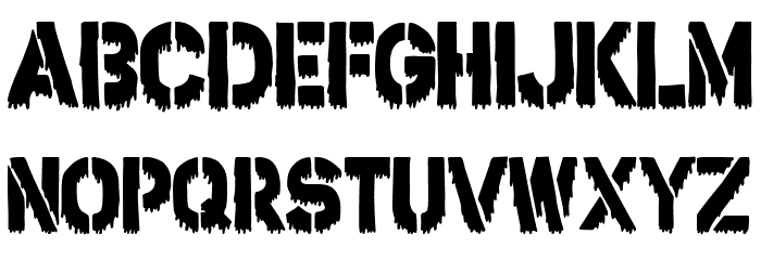 Bloody Stencil Schriftart Groß