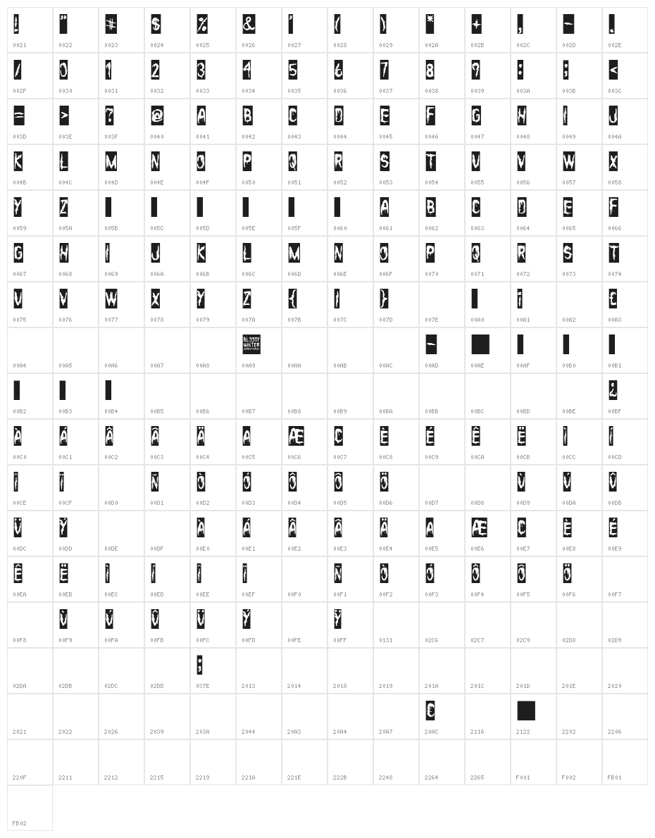 Bloody Winter Character Map