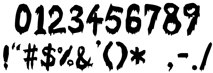 Bloodyslime Font Alte caractere