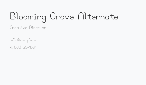 Blooming Grove Alternate Business Card