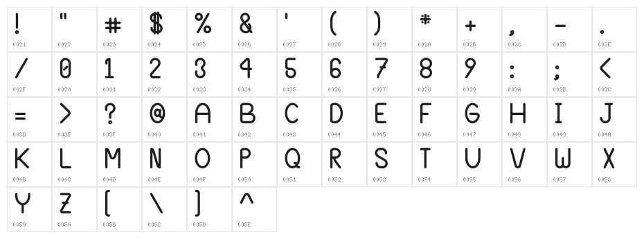 Blooming Grove Bold Character Map