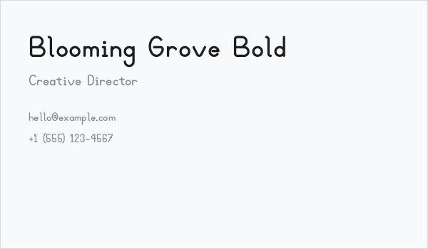 Blooming Grove Bold Business Card