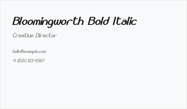 Bloomingworth Bold Italic Business Card
