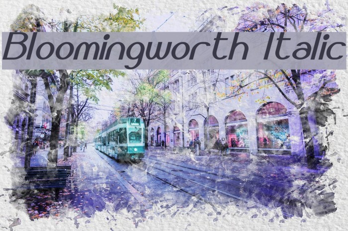 Bloomingworth Italic Caratteri examples