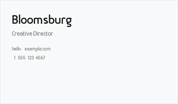 Bloomsburg Business Card