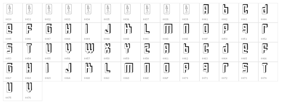 Bloqueada Character Map