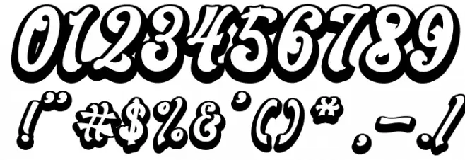 Blora Extrude Font OTHER CHARS