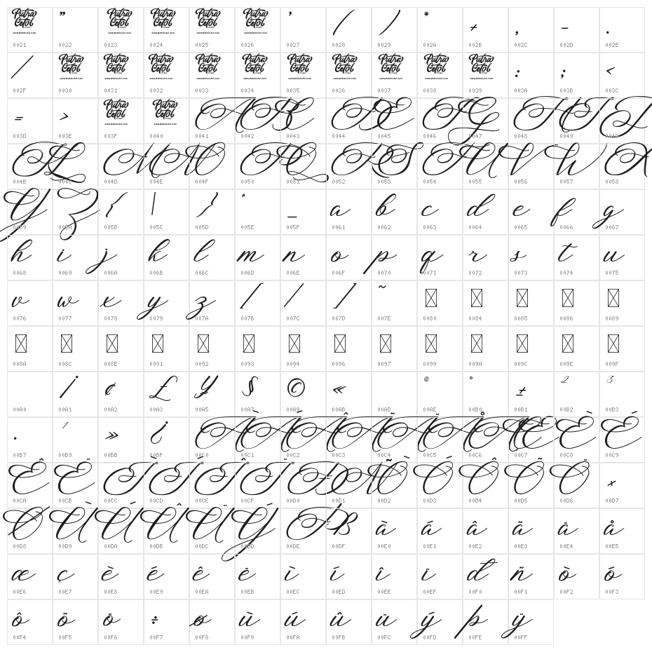 Blossom Heart Character Map