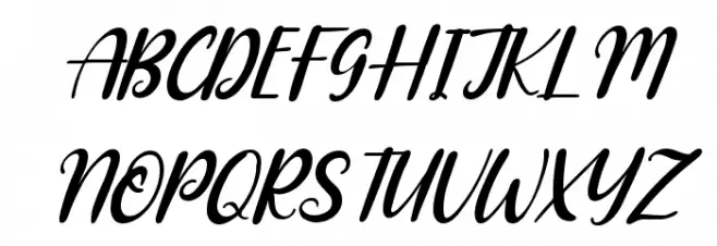 Blossom Italic फ़ॉन्ट अपरकेस