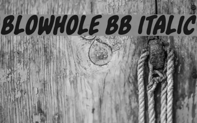Blowhole BB Italic 字体 examples