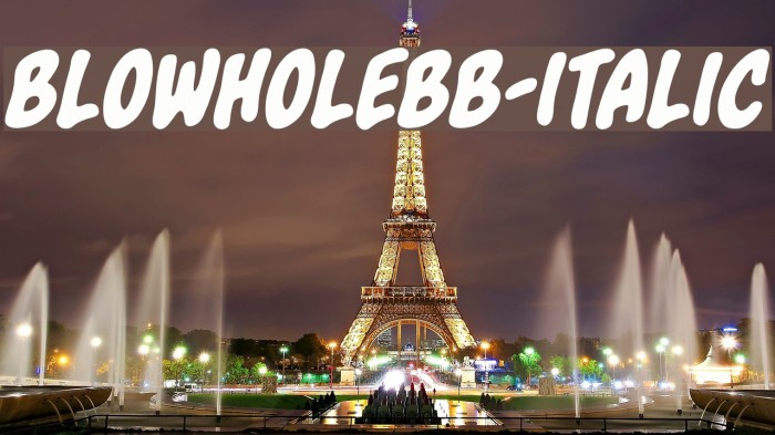 BlowholeBB-Italic Font examples