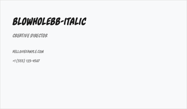 BlowholeBB-Italic Business Card