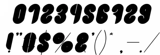 Blowing Bubble Italic Font OTHER CHARS