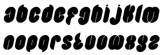 Blowing Bubble Italic Schriftart Kleinbuchstaben