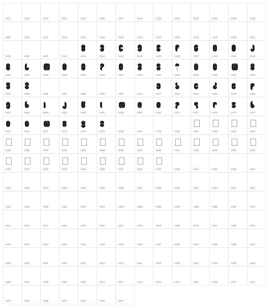Blowing Bubble Character Map