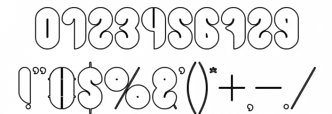 Blowing Bubble_outline Font OTHER CHARS