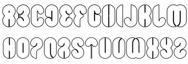 Blowing Bubble_outline Шрифта ВЕРХНИЙ