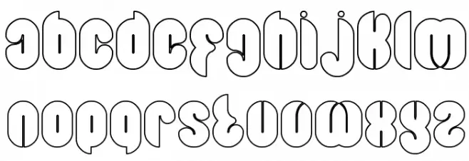 Blowing Bubble_outline Schriftart Kleinbuchstaben
